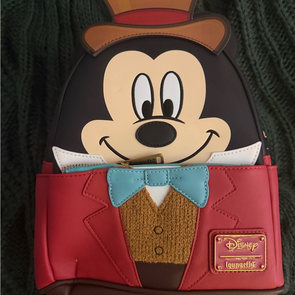 Loungefly Disney Mickey Mouse Backpack - Red, Brown, and Blue